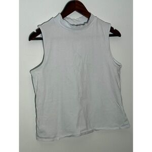 ModCloth Neck Tank Top Women Large White Sleeveless Casual Basic